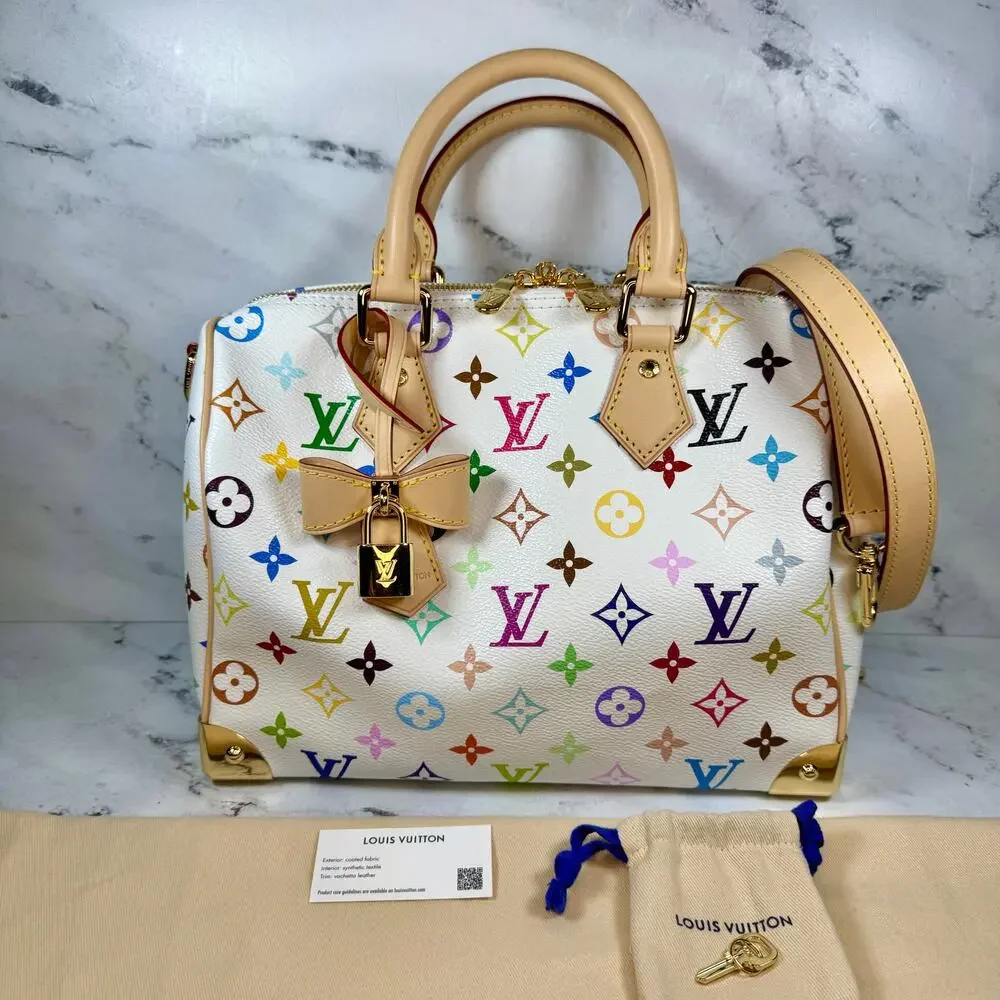 Louis Vuitton Murakami Speedy 25 bag Multicolor LV X TM monogram White Blanc